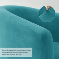 Velvet Club Bath Tub Armchairs Chair Covers Stretch Single Sofa Slipcover Sofa Couch Cover for Bar Counter with seat cover Solid - Image 3