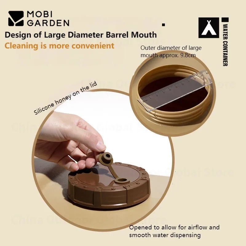 MOBI GARDEN 물탱크 13L/22L 수도꼭지 포함 초경량 휴대용 야외 캠핑 버킷 식품 등급 PE 여행 캠핑 장비