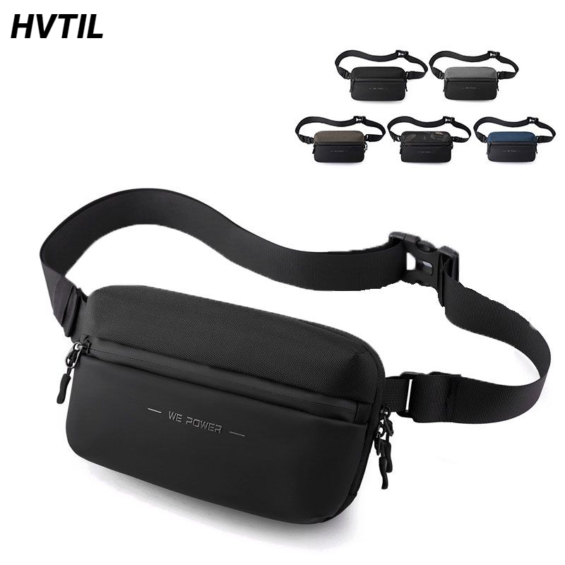 HVTIL Outdoor Street Men Sling Fashion Chest Waist Bag Shoulder Crossbody Fanny Pack Handbag Trend Travel Small Span Bag Nylon