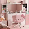 Vanity Desk with Power Outlet, Makeup Vanity with Mirror and 14 LED Light, 3 Lighting Modes,11 Drawer Vanity Table with Sl 1