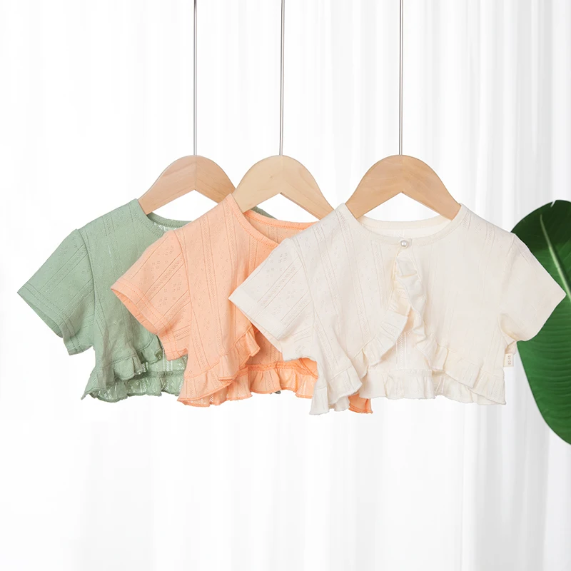 NEW Baby shawl for girls cotton Breathable Kawaii Short sleeve Fashion Baby Clothes for 1-6 Years