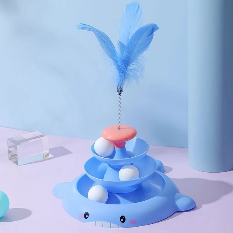 

Игрушка для кошек, вращающийся ролик, игрушка для кошек, мячи с шариками, интерактивный котенок, забавные интеллектуальные игрушки-головоломки для упражнений