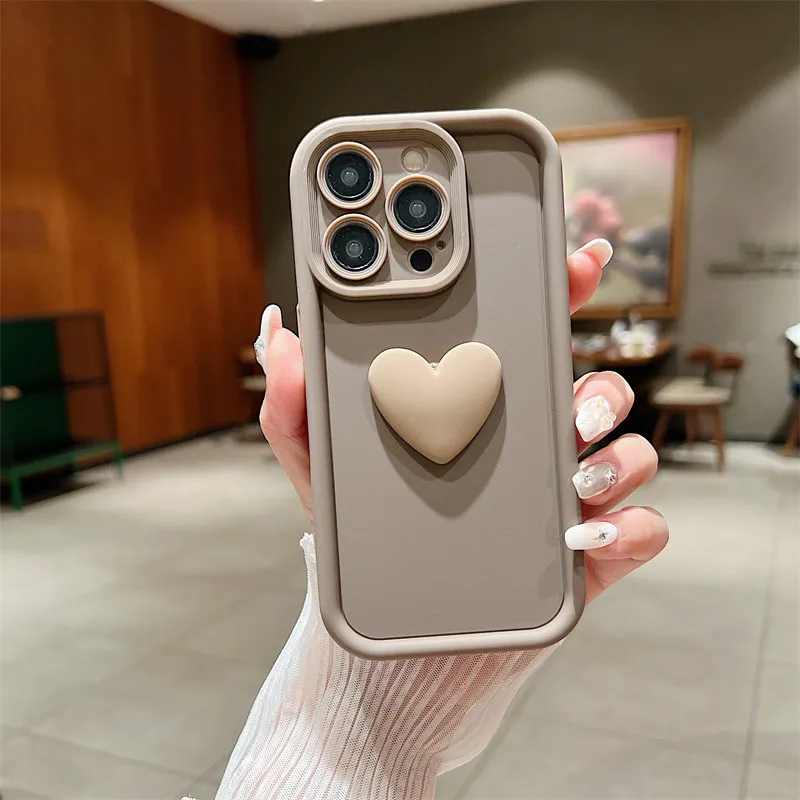 Cover telefono silicone cuore 3d simpatica per iphone pro max_voghion.com