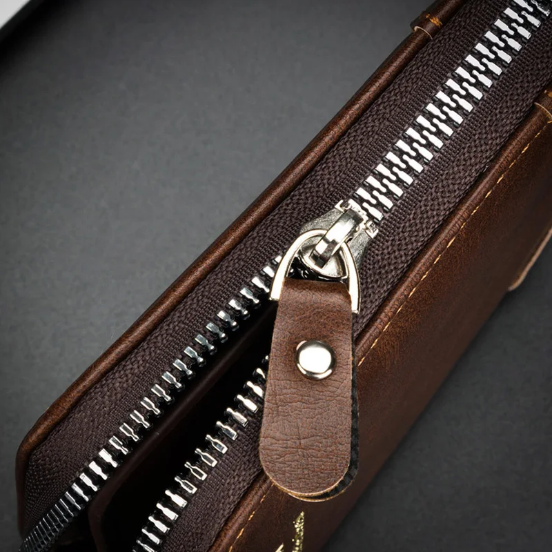 Men's Wallet PU Leather Short Wallet Card Holder Coin Storage