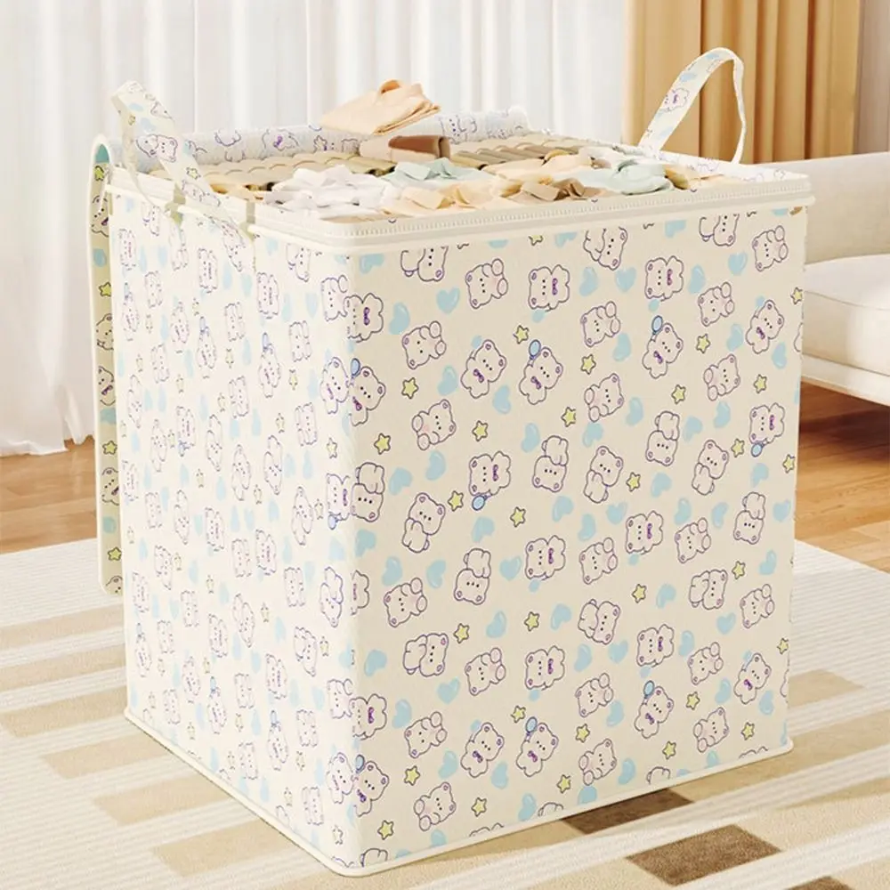 Non-Woven Fabric Clothes Quilt Storage Box Foldable Stackable Clothes Storage Box Dustproof with Handle Luggage Moving Bags 4