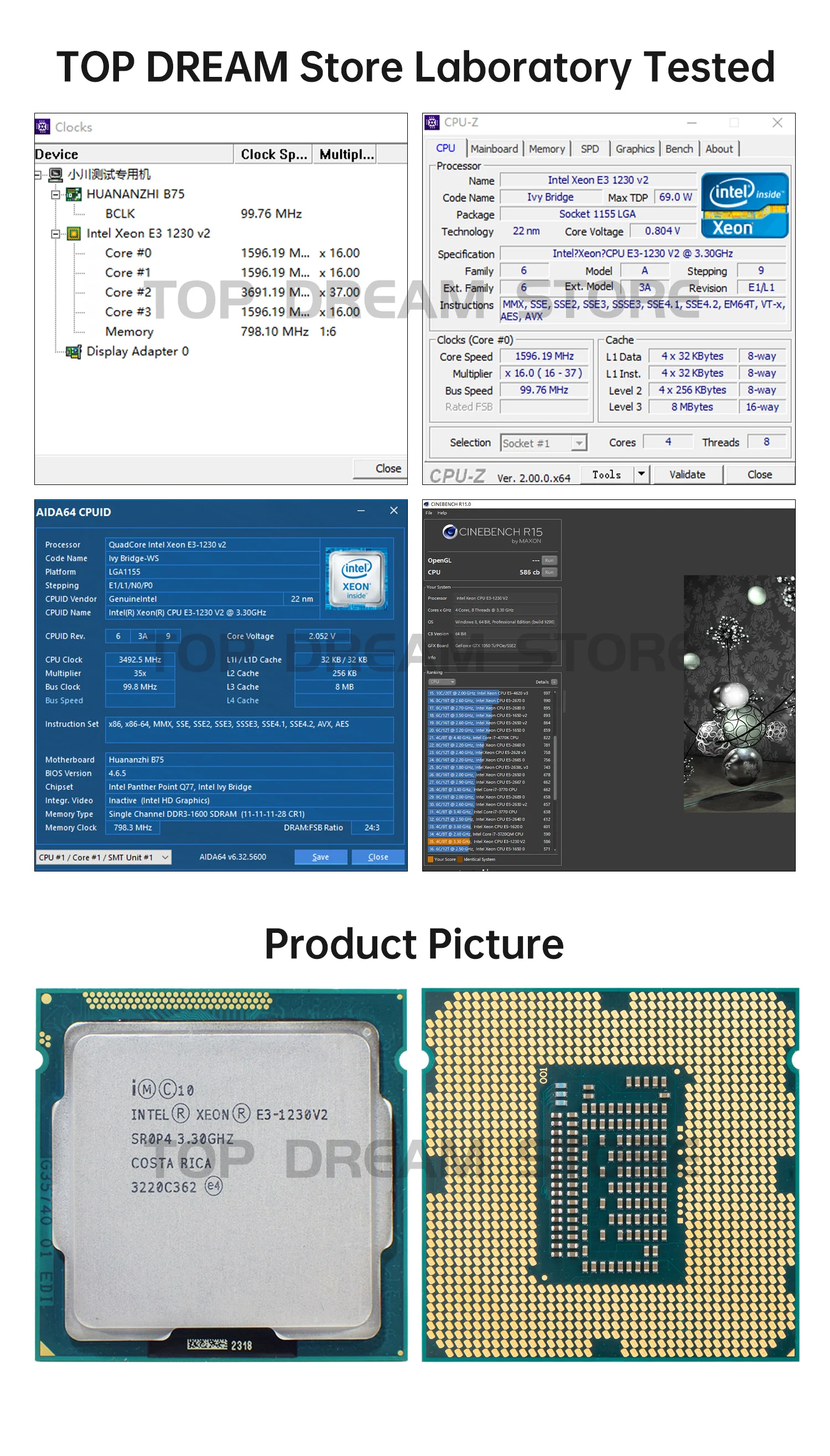 Intel Xeon Processor E3-1230 V2 E3 1230 V2 CPU 2.5GHZ LGA 2011 SR0P4 4 Core Desktop processor e3 1230V2 most powerful cpu