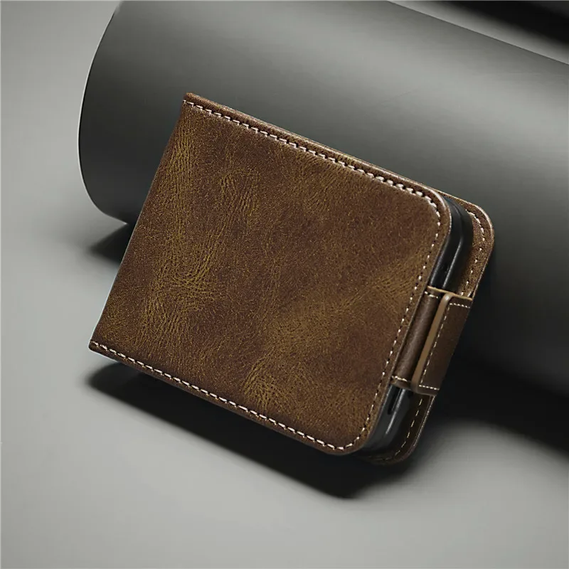 EUCAGR Magnetic Leather Wallet Case with Card Slot Holder