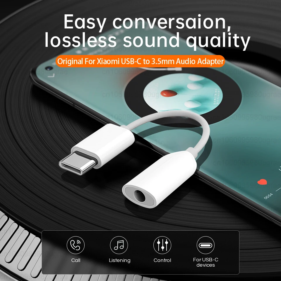 Original Xiaomi Usb Type C To Earphone Audio Jack Aux Cable