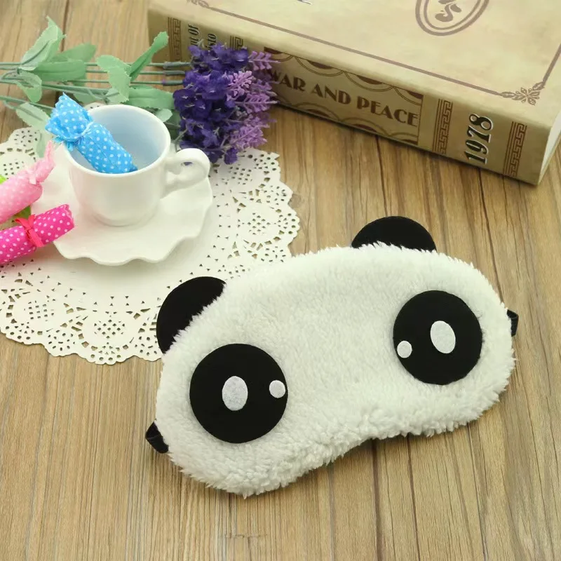 Cartoon Cute Girl Student Eye Mask Panda Eye Mask Plush Fabric Individual Packaging Home Travel Comfortable Sleep 5