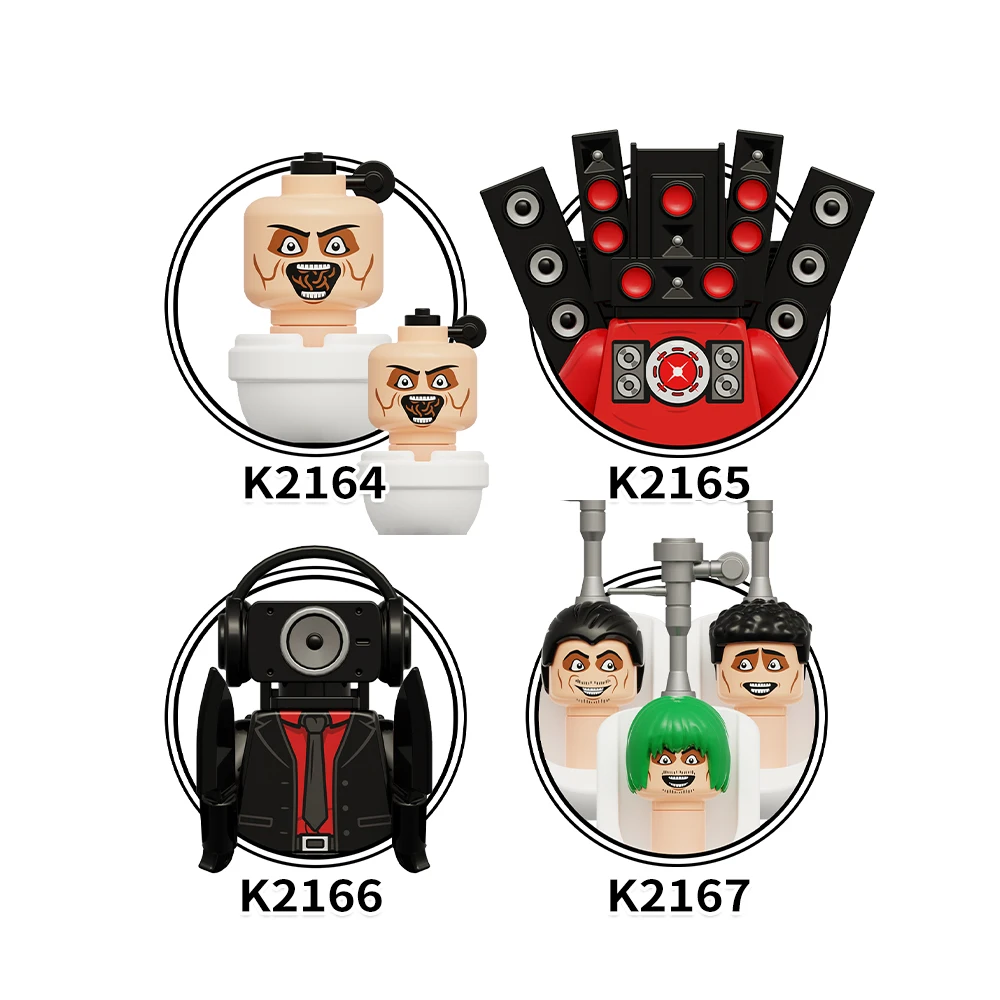 MOOXI Action Figures Parts Set MOC Bricks Skibidi Toilet Man DIY Building Block Education Toys For Children Figure Birthday Gift