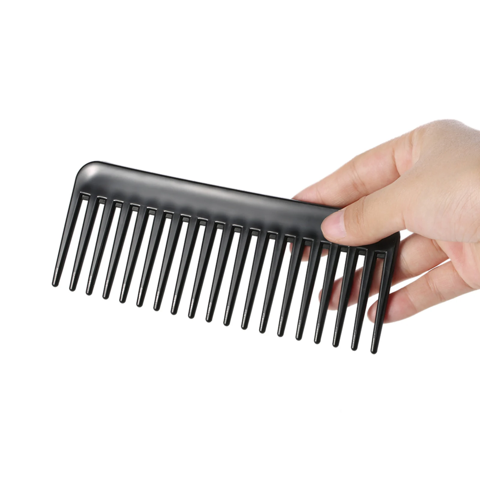 Black Large Wide Tooth Comb 19 Teeth Detangling Hairbrush Heat-resistant Anti-static Scalp Massage Hair Comb Hair Accessories