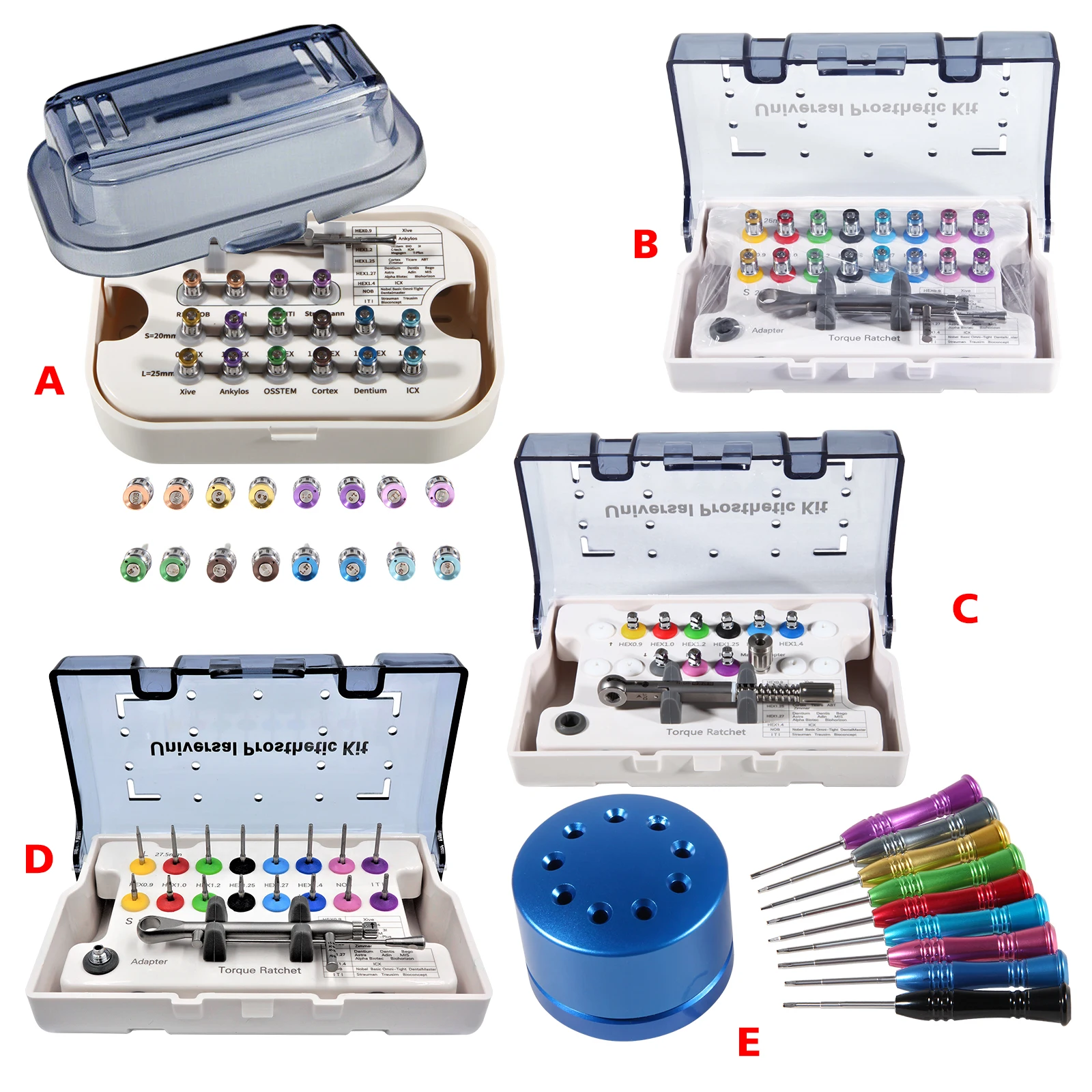 

Dental Universal Implant Prosthetic Kit Torque Wrench Screw Drivers Remover Kit