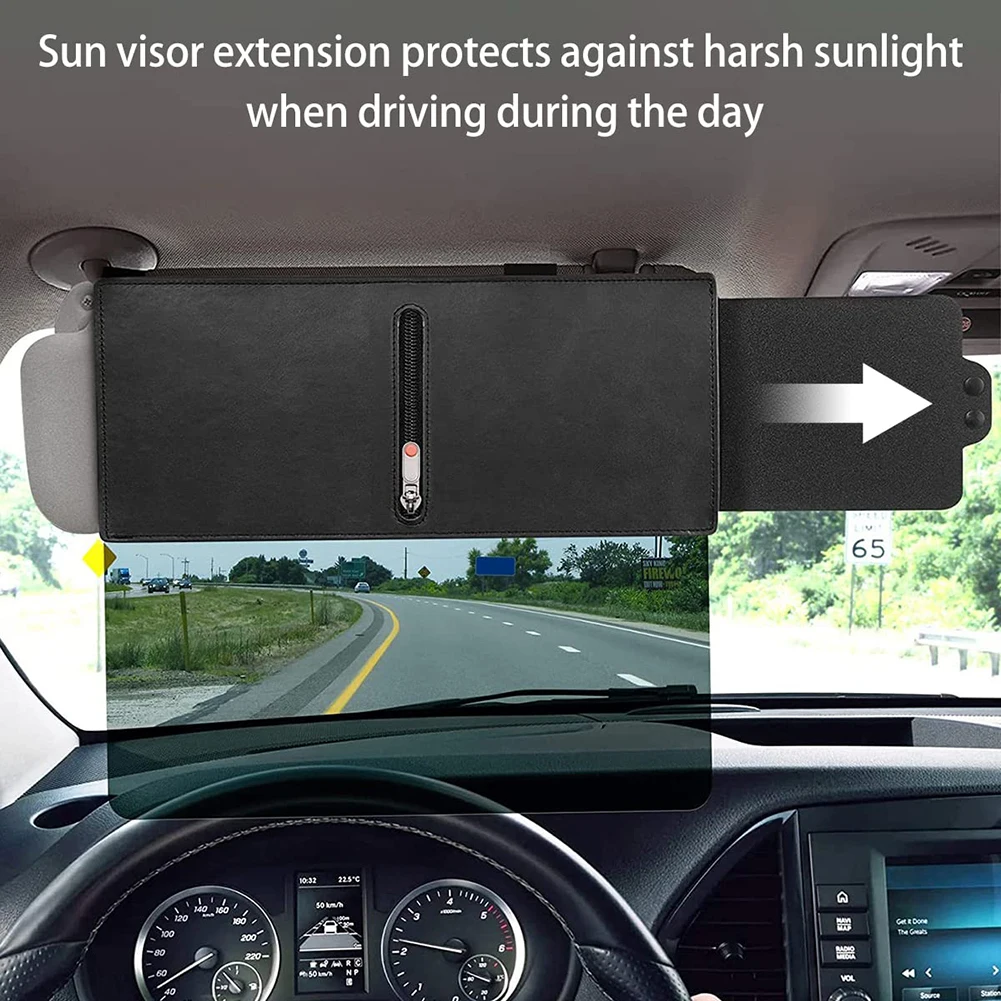 1x Car Polarized Sun Visor Extension Shield Front Side Shade Antiglaretruck 13.78 X 4.33 Inch