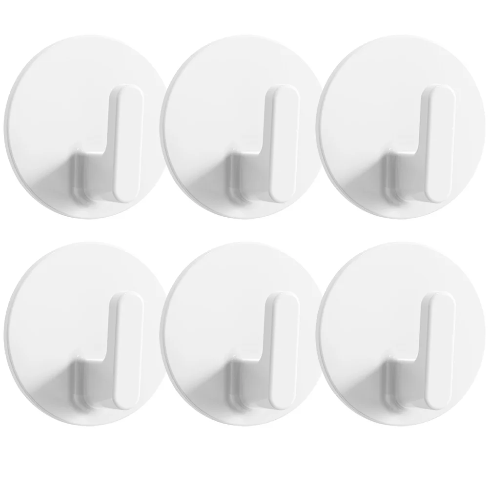 

6 pcs Self Adhesive Hooks Wall Mounted Sticky Hooks Key Hooks Small Sticky Hooks
