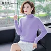 Autumn Winter 100% Mink Cashmere Sweater Women Knitwear Pullover Thick Warm Solid Color Plus Size Base  High Lapel Clothing Tops 2