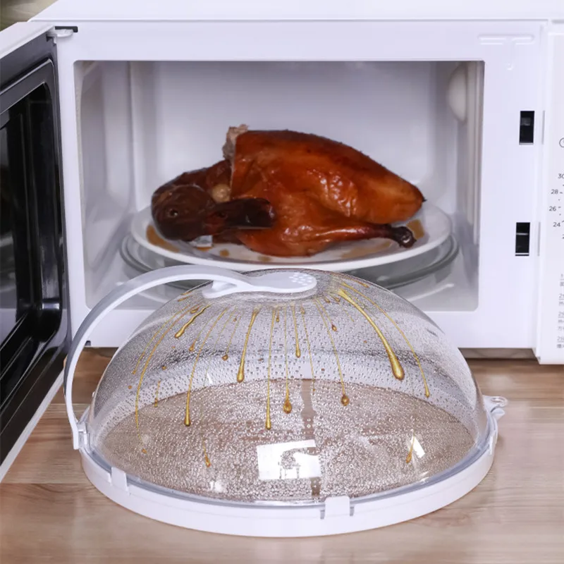 Microwave Food Splash Cover with Steam Vents Transparent Hangable Microwave  Food Heating Lid Fridge Fresh-keeping Cover - AliExpress