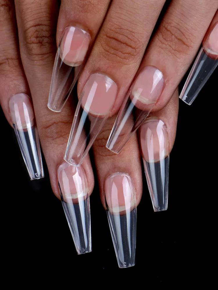 100pcs Clear Coffin Ballet Nail Tips