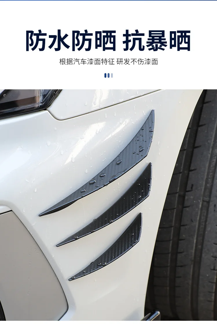 4/6-teiliger Universeller Frontstoßstangen-Diffusor Splitter Finnen Karosserie-Spoiler Canards Spoilerlippe Auto-Tuning Außendekor Zubehör – Detail 7