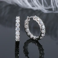 IOGOU Hoops 100% 925 Sterling Silver Real 3mm Moissanite Stud Earrings For Women Sparkling Jewelry Gifts with GRA Certificate 2