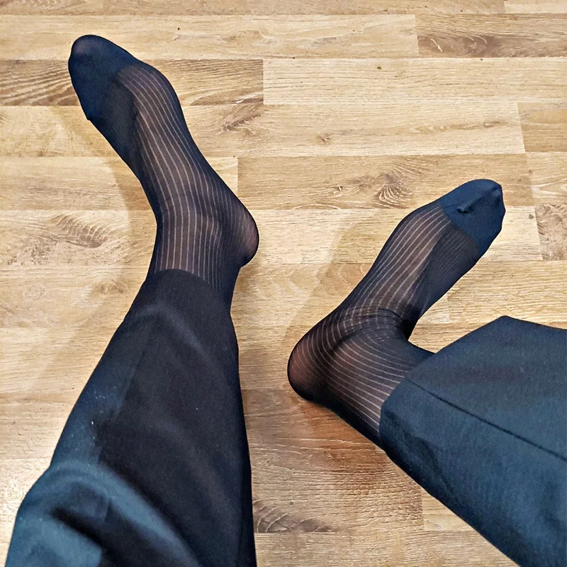 Men Sexy Dress Transparent Tube Silk High Socks Men Nylon Silk BDSM Slave Fetish Sissy Gay Hosiery Men Pure Sex Gaming Stockings totalisti slave to none 1 cd