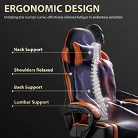 Gaming Chair with Footrest, PU Leather Video Game Chairs for Adults, Reclining Gamer Chair Office Desk Chair - Image 2
