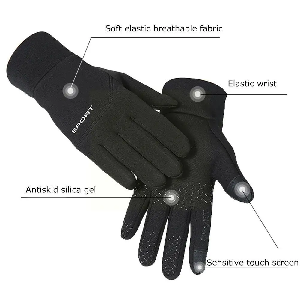 Football Gloves Boys Waterproof Thermal Grip Gloves Outfield Bicycle Cycling Sports Bike Outdoor Player Field Soccer