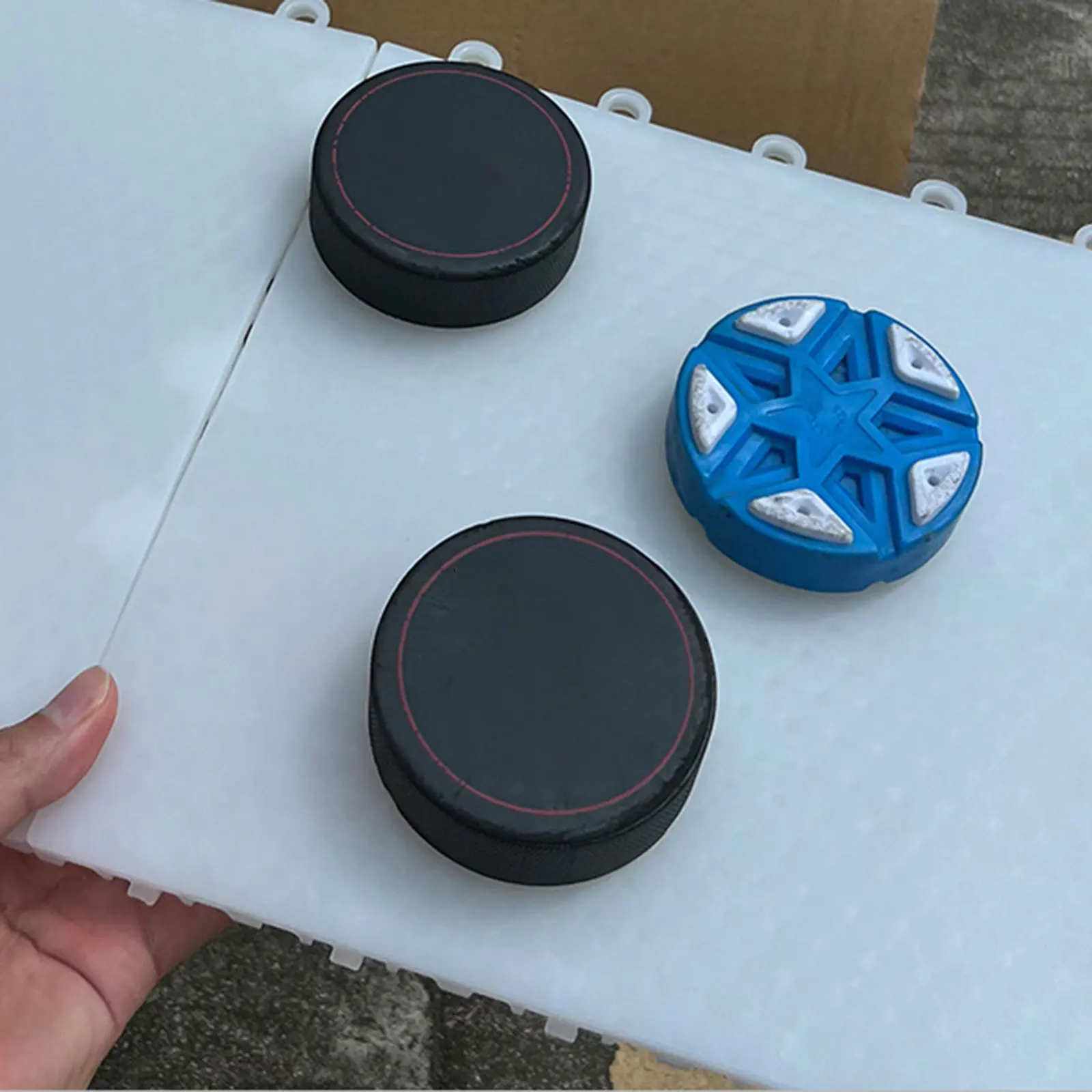 4 Pcs Ice Hockey Board Practice Pad Roller Skating Ball PETG Sports Training Tool Smooth Surface Hockey Pad Ski Accessories