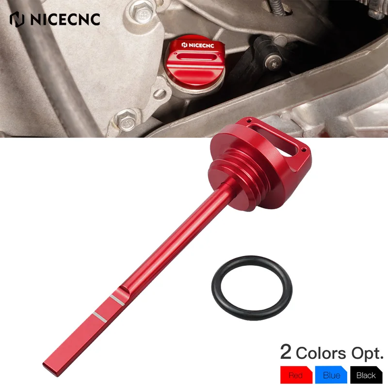 NiceCNC Aluminum Alloy Oil Dipstick With O-ring for Can-Am Maverick X3 4x4 XDS XMR XRS Turbo DPS UTV Accessories Red Black Blue oil dipstick for hyundai 2014 2018 elantra sonata tucson 1 8l 2 0l 266112e021 car accessories high quality fuel dipstick