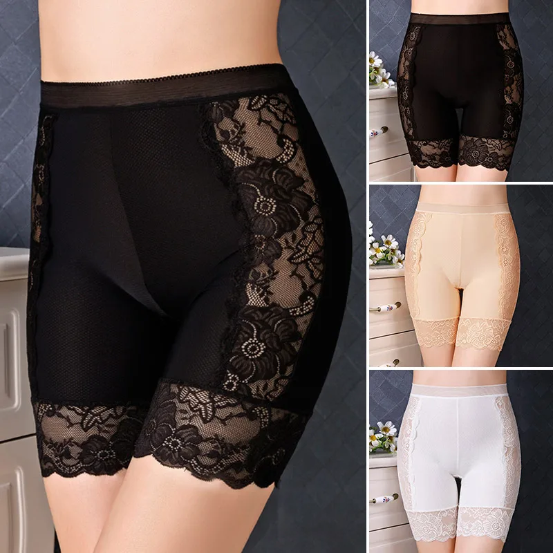 High Waist Safety Pants Sexy Women's Shorts Seamless Hollow Underwear Under Dress Boxers for Women Panties Large Size