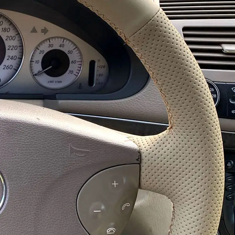 Met de hand gestikte auto-accessoires voor stuurhoes,Voor Mercedes-Benz A45 AMG C43 63 CLA45 CLS63 AMG E43 63 AMG S63 65 AMG GLA45 GLC43 63 AMG GLE43