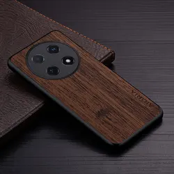 Luxury Bamboo Wood Pattern Leather Phone Cover - Premium Case for nova 12S (Coffee)