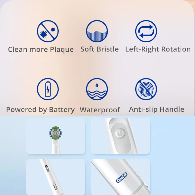 Oral B Electric Toothbrush Rotation Clean Teeth Adult Teeth Brush Electric Tooth Brush Waterproof With 4 Extra Replacement Heads