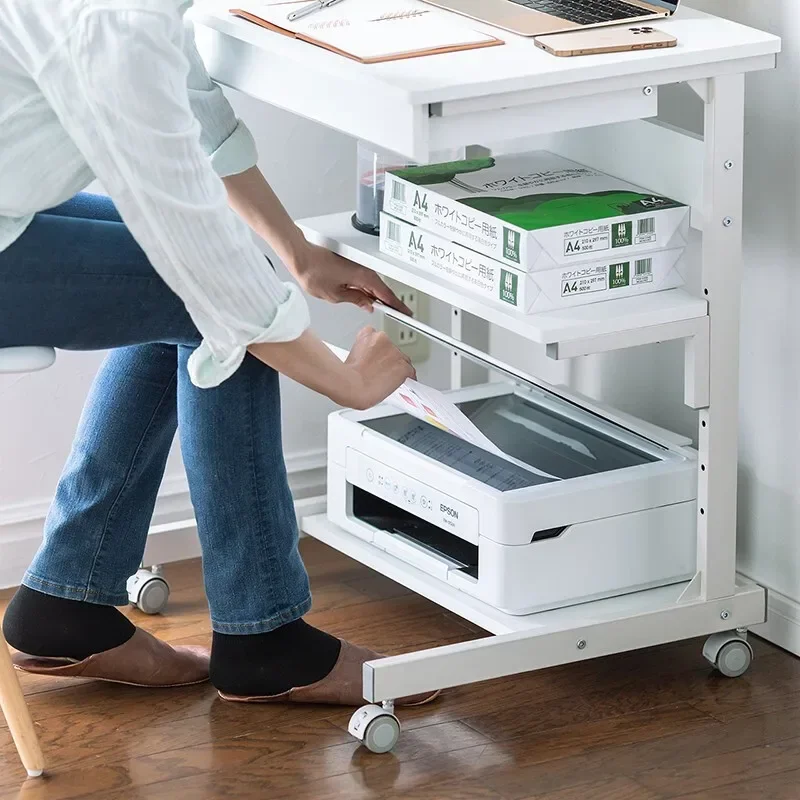 Nordic With Wheel Laptop Desk Office Mobile Multi-layer Printer Storage Rack Home Study Province Space Computer Desk