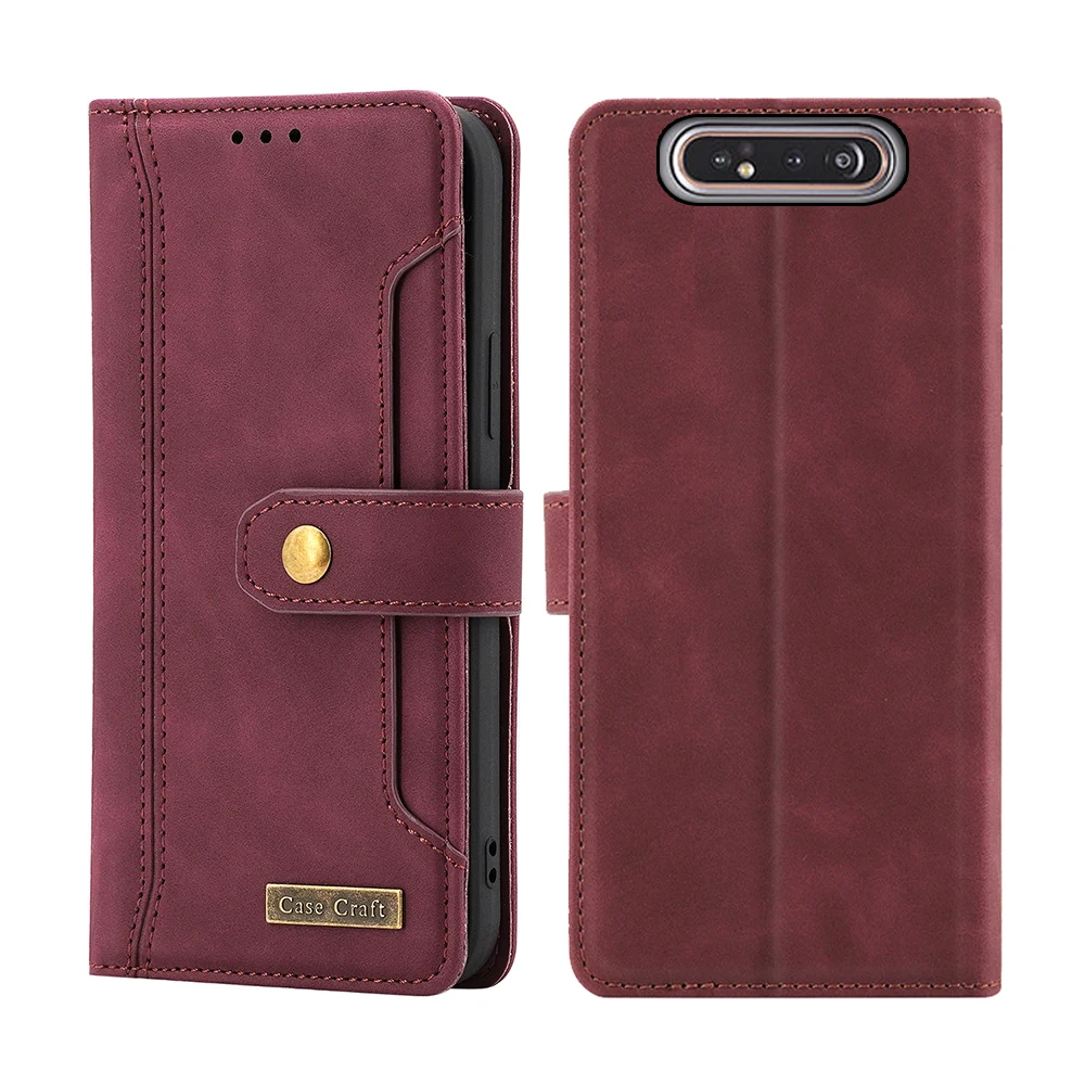 Luxury Leather Wallet Flip Case with Card Slots and Stand - Notebook Style