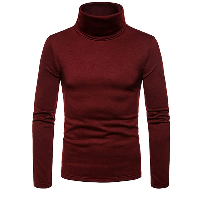 

Thermo Underwear Men's Slim Winter Turtleneck Bottom Shirts Thick Warm Fleece Pullover Long Sleeve Tops Slim Base T-Shirt