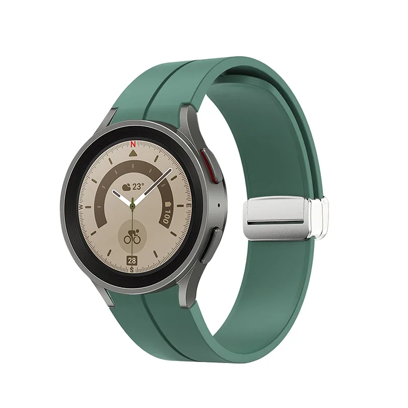 Magnetic Clasp Silicone Band Strap with Classic Design
