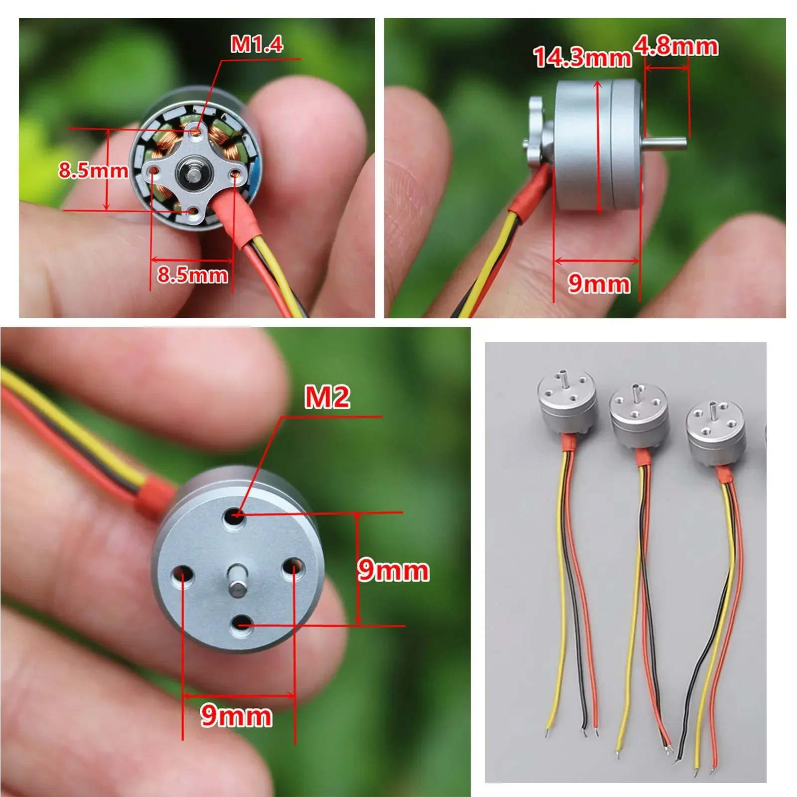 Moteur sans balais 1104 4300KV pour drone FPV racing démonté, montrant le stator et le rotor séparés.