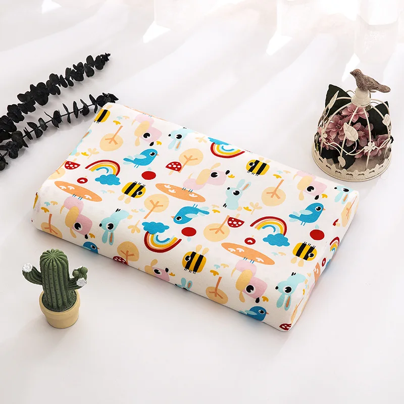 Soft Cotton Pillowcase Children's Latex Pillowcase Baby Cartoon Rubber Memory Pillow Cover Dinosaur Cushions Cover Home Decor 3