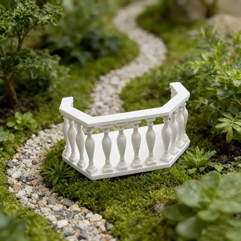 European-Style Miniature Dollhouse Balcony with Railing