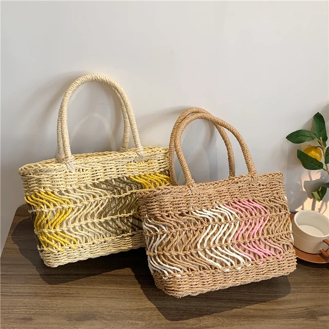 Summer Big Tote Bag Designer Handbag Straw Bags For Women 2023 Hollow Beach  Shoulder Bag With Short Handle Shopper Basket Bag - AliExpress