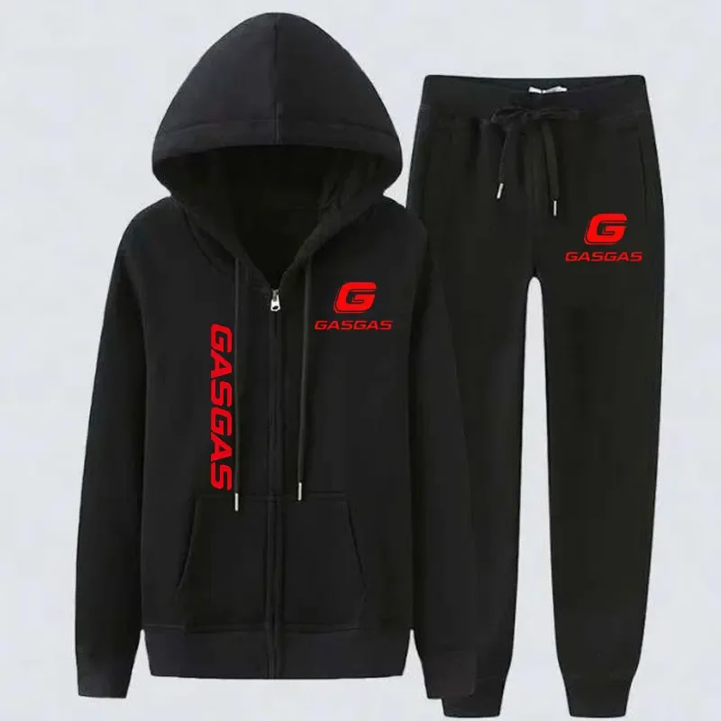 New Autumn Winter Motorcycles GasGas Men's Women Hoodies Sweatshirt+Sweatpants Suit Warm Sportswear Sets Men Hooded Pullover 2