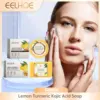 Lemon Turmeric Kojic Acid Brightening Soap Cleansing Face Rejuvenation Exfoliating Even Skin Tone Hyaluronic Acid Handmade Soap 1