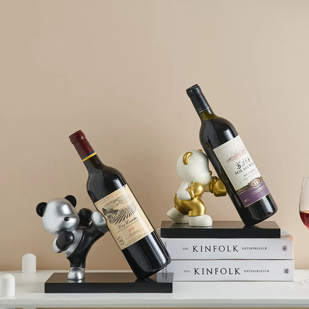 

Декор для дома и стола, декоративный боксерский медведь, держатель для винной бутылки в современном стиле, барная стойка, аксессуары для гостиной, кабинета, полимерные изделия