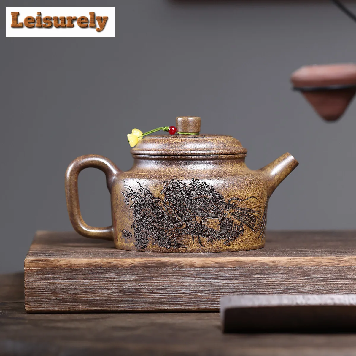 510ml Yixing Purple Clay Teapots Handmade Dragon Tiger Pot Raw Ore Wood-fired Porcelain Mud Kettle With Filter Zisha Tea Set