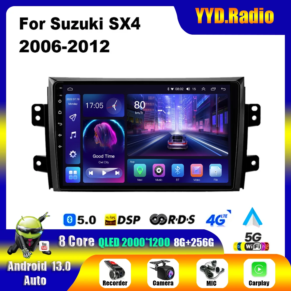 Android Car Radio For Suzuki SX4 2006-2013 For Fiat Sedici 2005-2014 Multimedia Video Player Carplay Navigation Stereo GPS