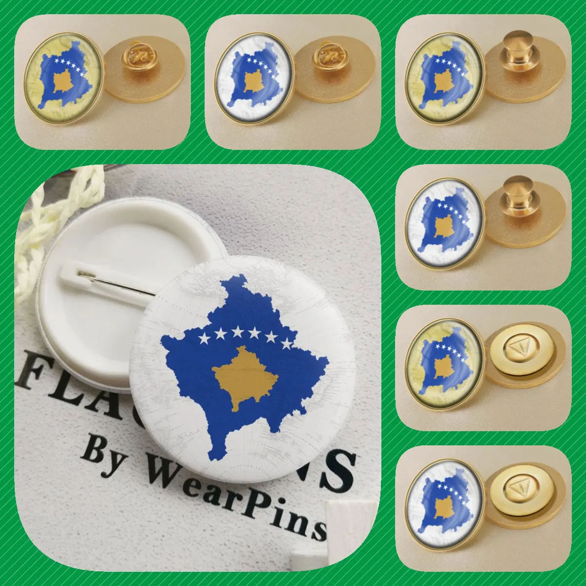 KOSOVO Kosovan Country Metal Flag Lapel Pin Badge *NEW*MIX - Foto 8