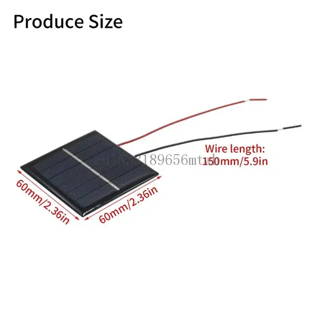 Solar Plate With Wire 2-3V 100mA Small Cell Module Polysilicon Board Charging Pane B03D 6