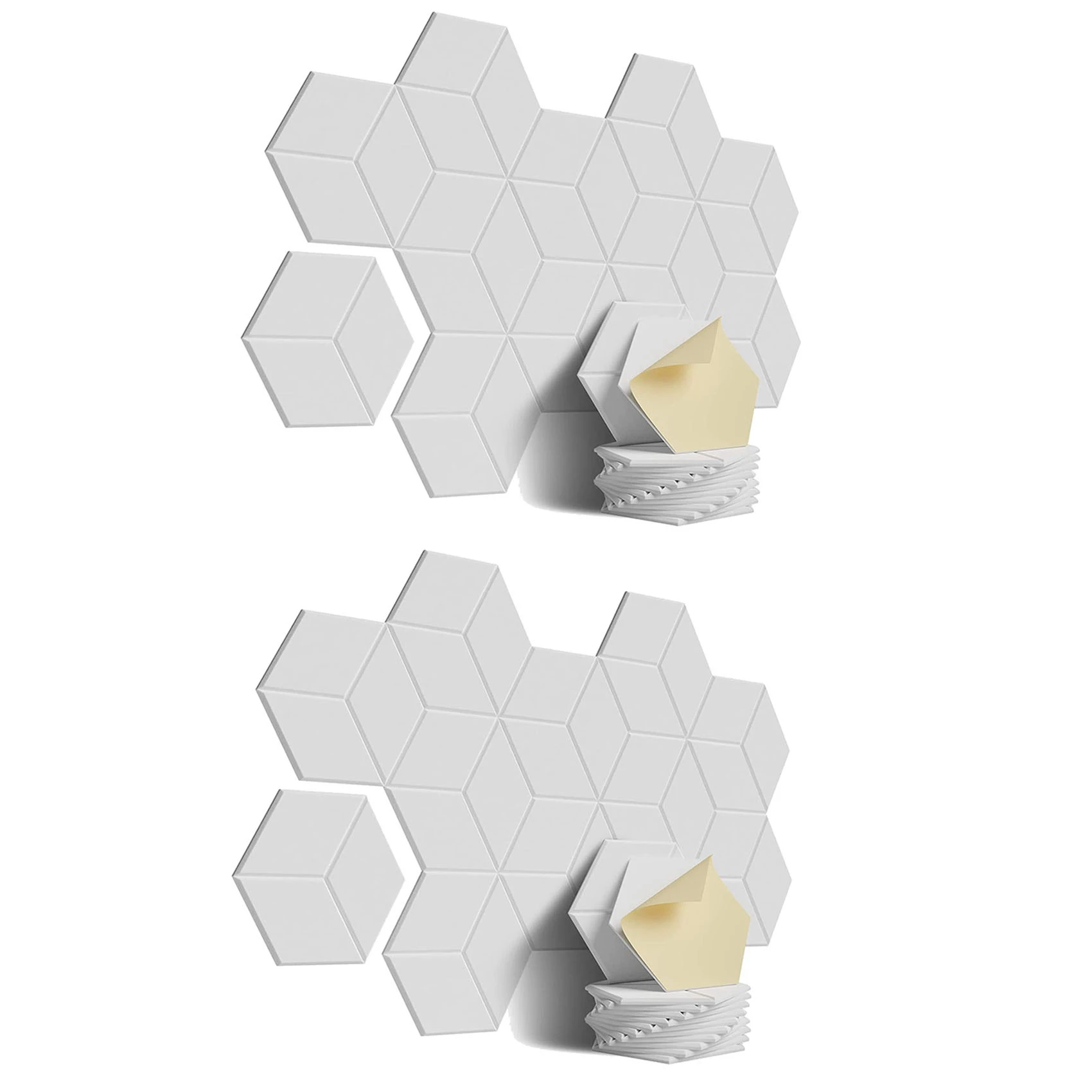 

24 PACK Acoustic Foam,Self-Adhesive Sound Proof Panels,for Sound Insulation &Acoustic Treatment(White)