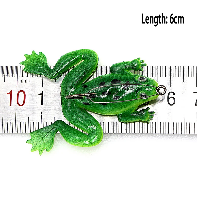 4.5g/6cm Durable Portable Lifelike New Rubber Frog Spinner Sinking Bass Bait Soft Fishing Lures