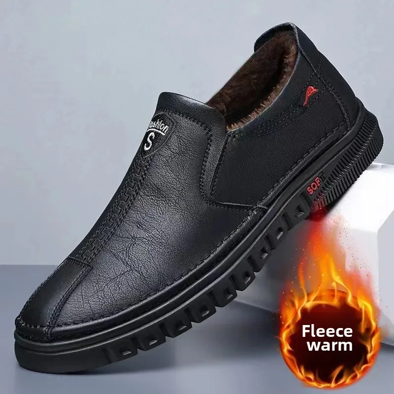 Black Fleece-lined cotton shoes